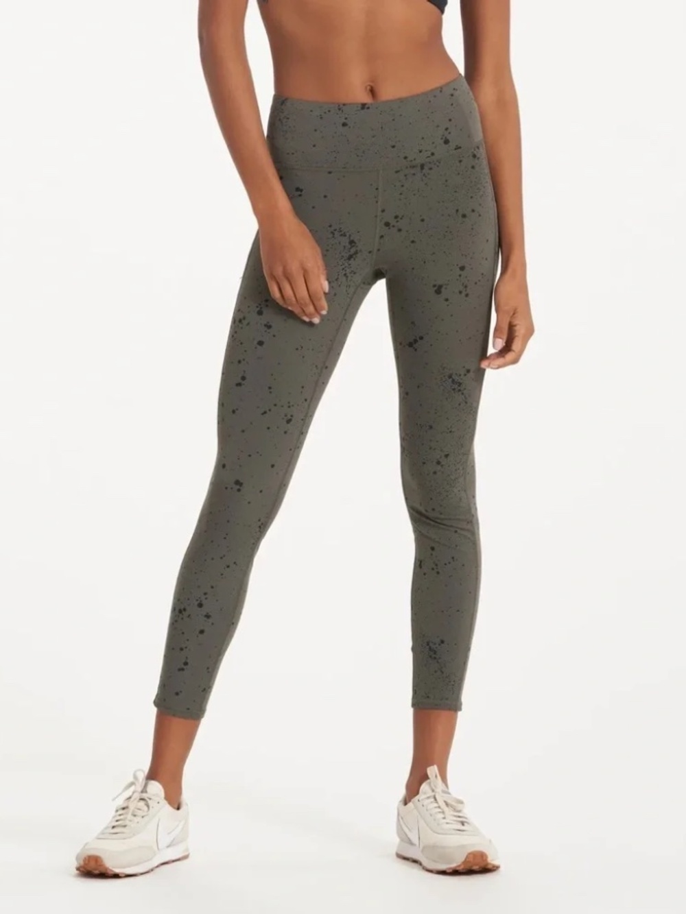 Vuori Stride Leggings Oregano Splatter Pocket Yoga Workout Leggings S
